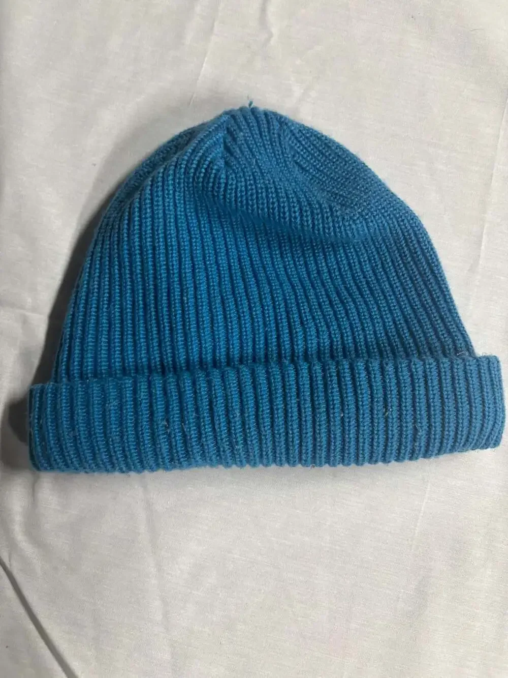 The North Face Logo Box Cuffed Beanie in Blue